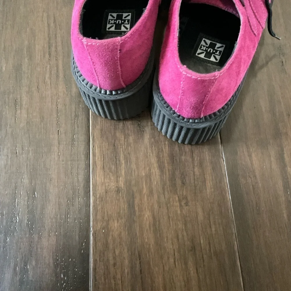 T.U.K. Creepers Woman’s Raspberry Size 5 Punk Rock And Roll Platform Shoes